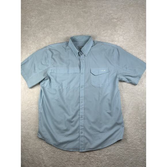 Huk Performance Fishing Shirt Mens XL Blue Short Sleeve Vented Lightweight - Picture 1 of 7